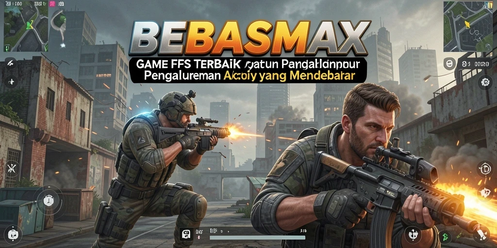 Tampilan gameplay seru dari BEBASMAX dengan aksi tembak-menembak intens.
