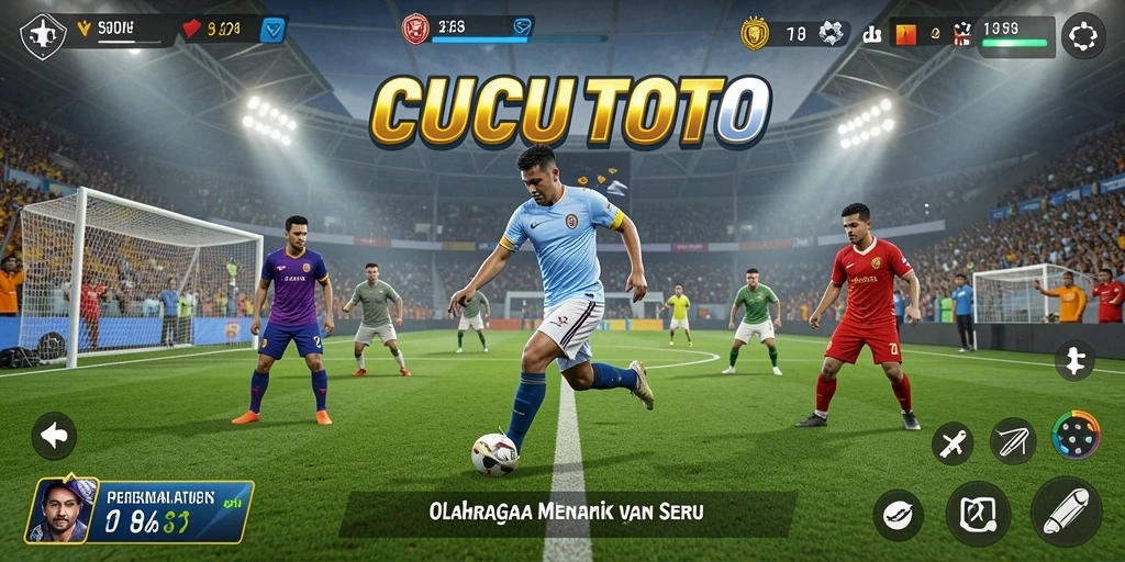 Tangkapan layar CUCUTOTO menampilkan aksi gameplay seru dalam olahraga.