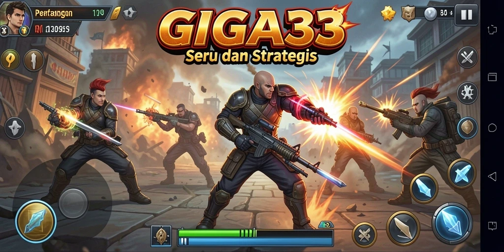 Screenshots GIGA33 menunjukkan gameplay Fighting yang intens