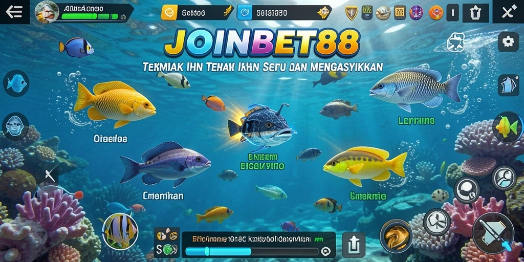 Gameplay seru dalam JOINBET88 dengan grafis menawan dan ikan beragam.