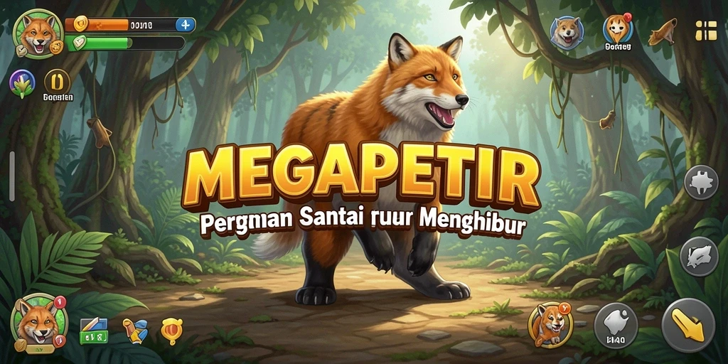 Tangkapan layar gameplay seru MEGAPETIR yang penuh warna.