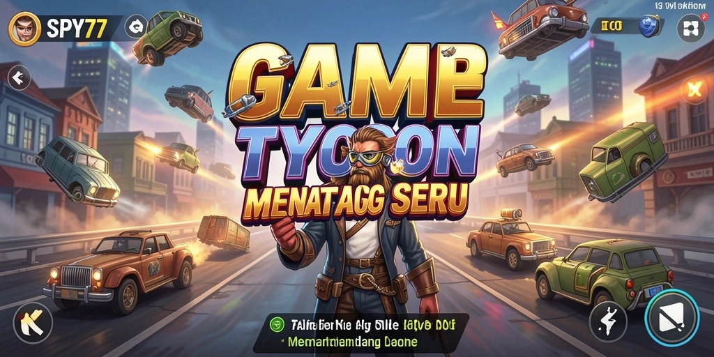 Tampilan gameplay SPY77 yang seru dalam membangun bisnis Tycoon.