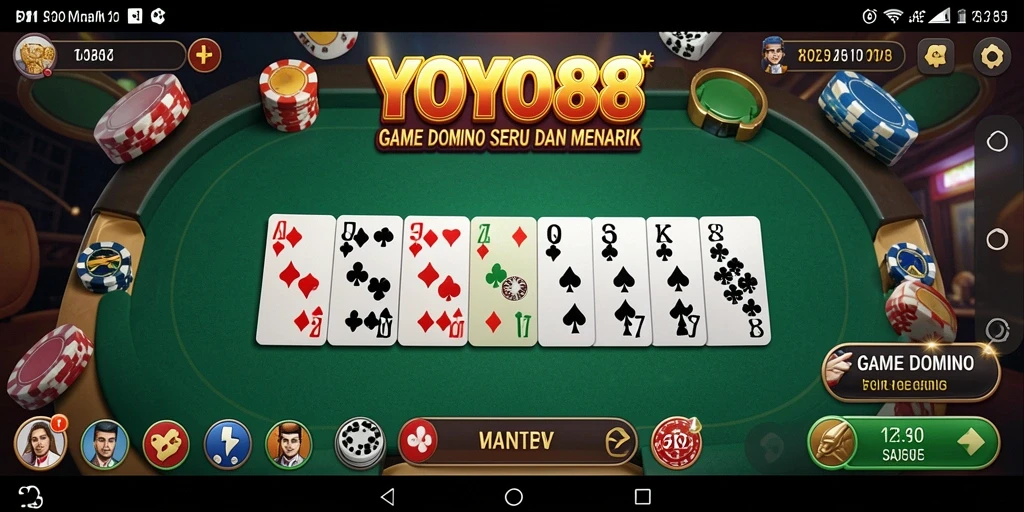 Gameplay seru dari YOYO88 saat bermain Domino online.